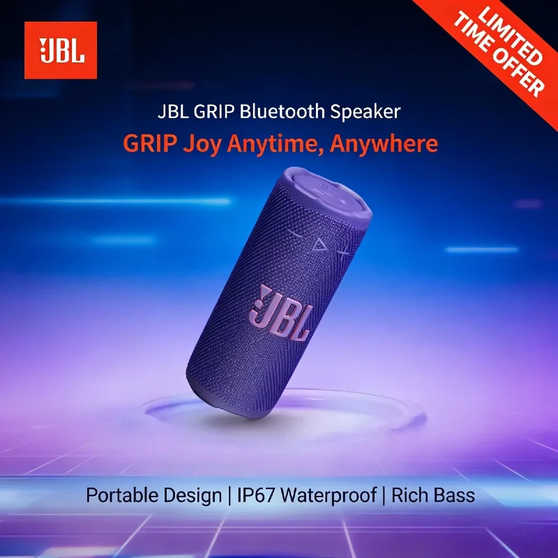 Original JBL Grip Wireless Speaker Portable Outdoor Speaker with Carabiner Clip Lightweight Shockproof Bluetooth Speaker Hotsale