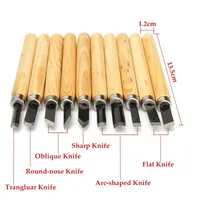 10pcs/set Wood Carving Chisels Knife for Detailed Woodworking Gouges Hand Tools and Basic Wood Cut DIY Tools Marking Tools