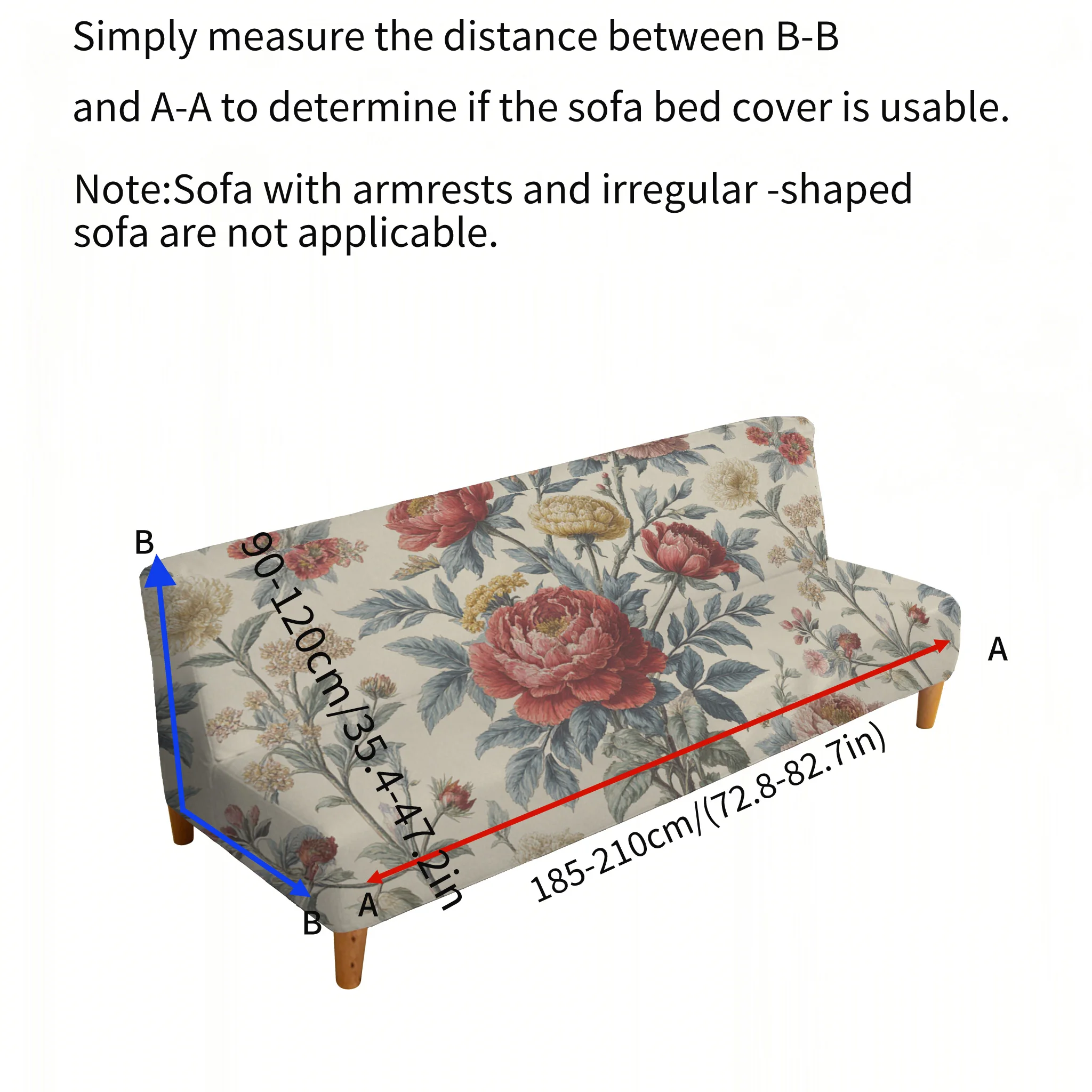 French retro peony sofa bedspread, elastic sleeveless sofa cover, dustproof and non-slip furniture protective cover