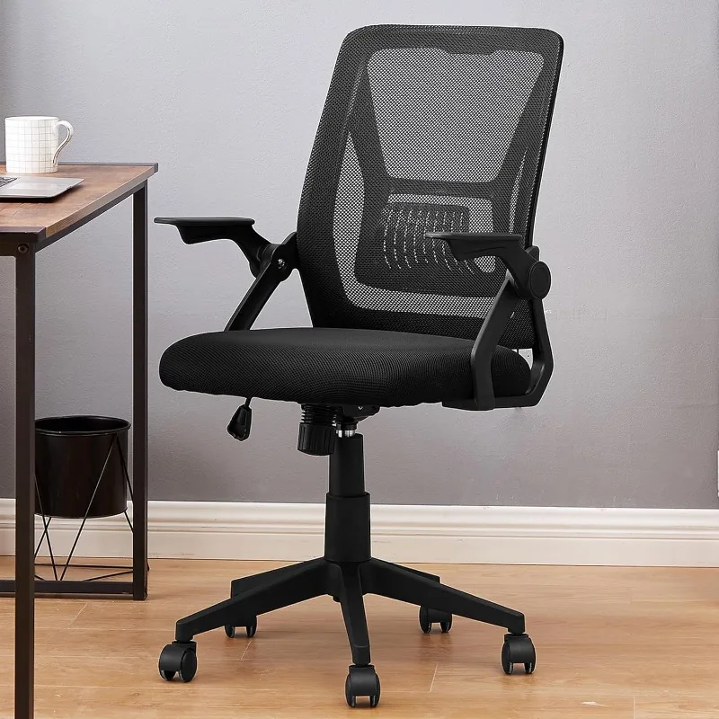 Mid-Back Swivel Ergonomic Office Chair with Adjustable Arms Mesh Lumbar Support for Computer Task Work