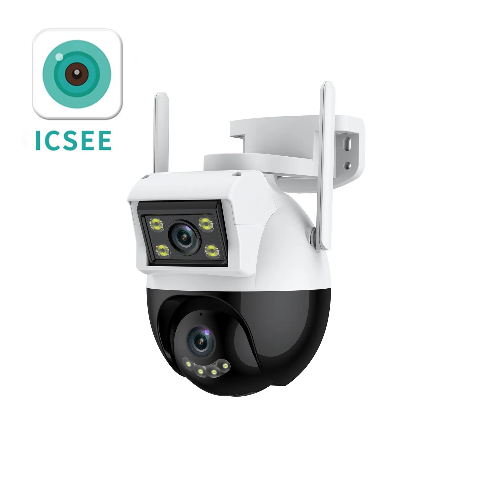 2MP 1080P iCsee APP Dual Lens Wireless PTZ IP Dome Camera AI Humanoid Detection Full Color Home Security CCTV Baby Monitor