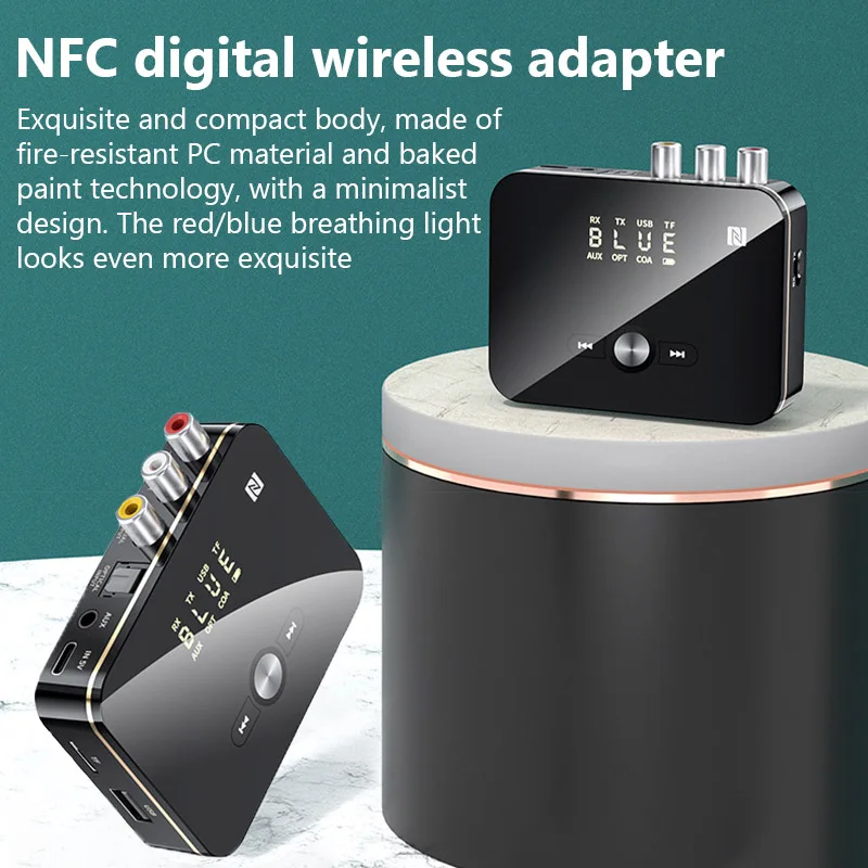 بلوتوث 5.0 استقبال الارسال FM ستيريو AUX 3.5 مللي متر جاك RCA البصرية يدوي دعوة NFC اللاسلكية محول الصوت التلفزيون مكبر صوت للسيارة #3