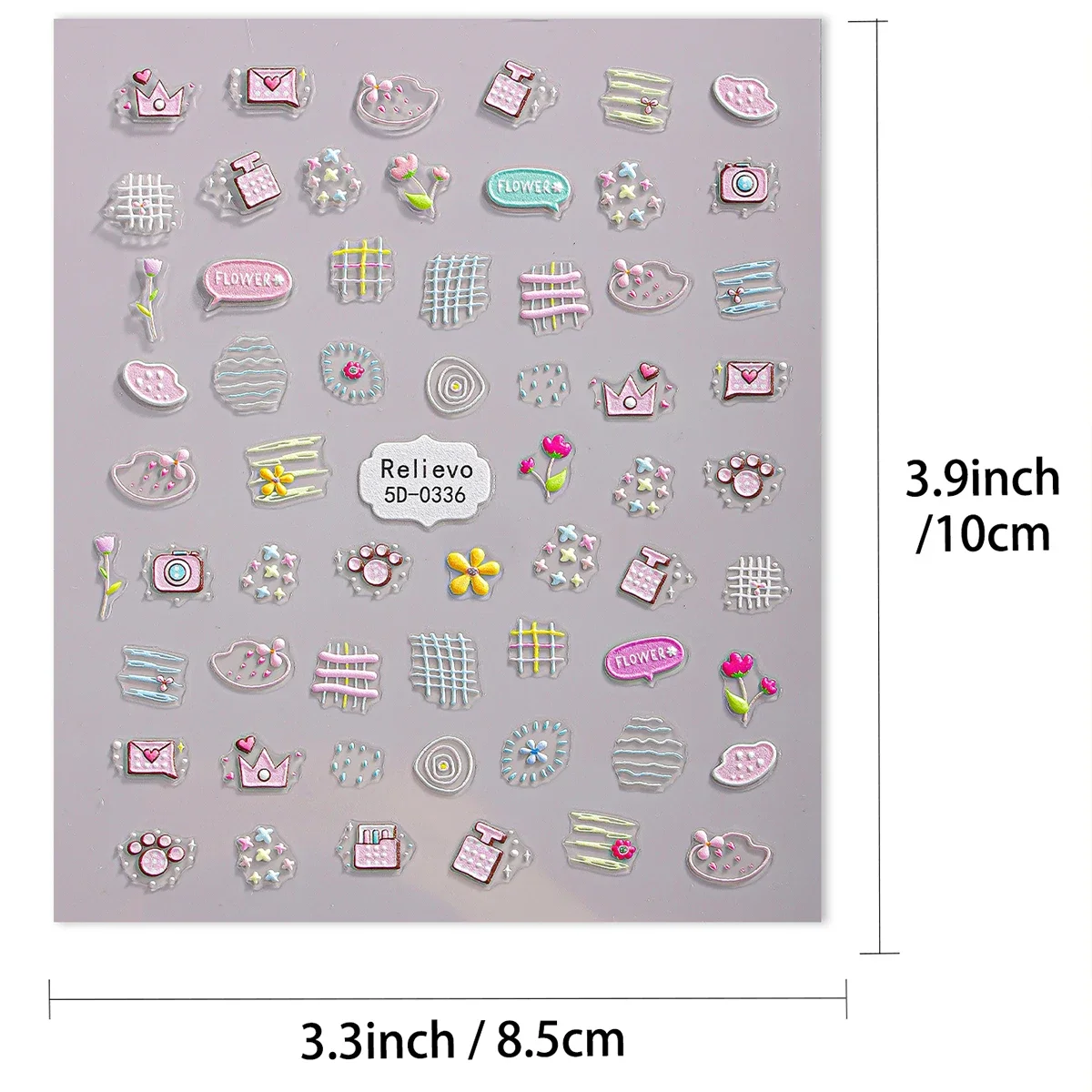 2 pçs arte do prego sticke 5d alívio doce legal coração estrela auto-adesivo decalques de unhas para slider diy manicure decoração