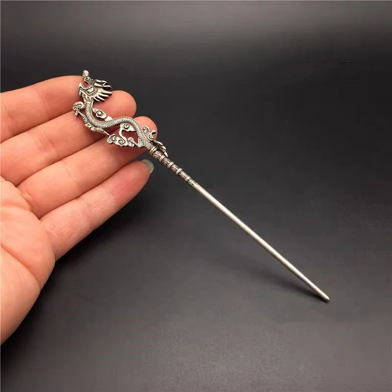 

Ethnic style hairpins, dragon head hairpins, exquisite Miao silver classical hair accessories