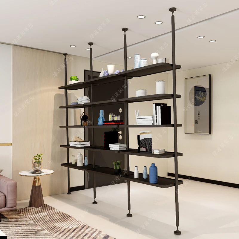 

Italian-style indomitable creative shelves floor-to-ceiling minimalist office display racks metal shoe racks glass partition boo