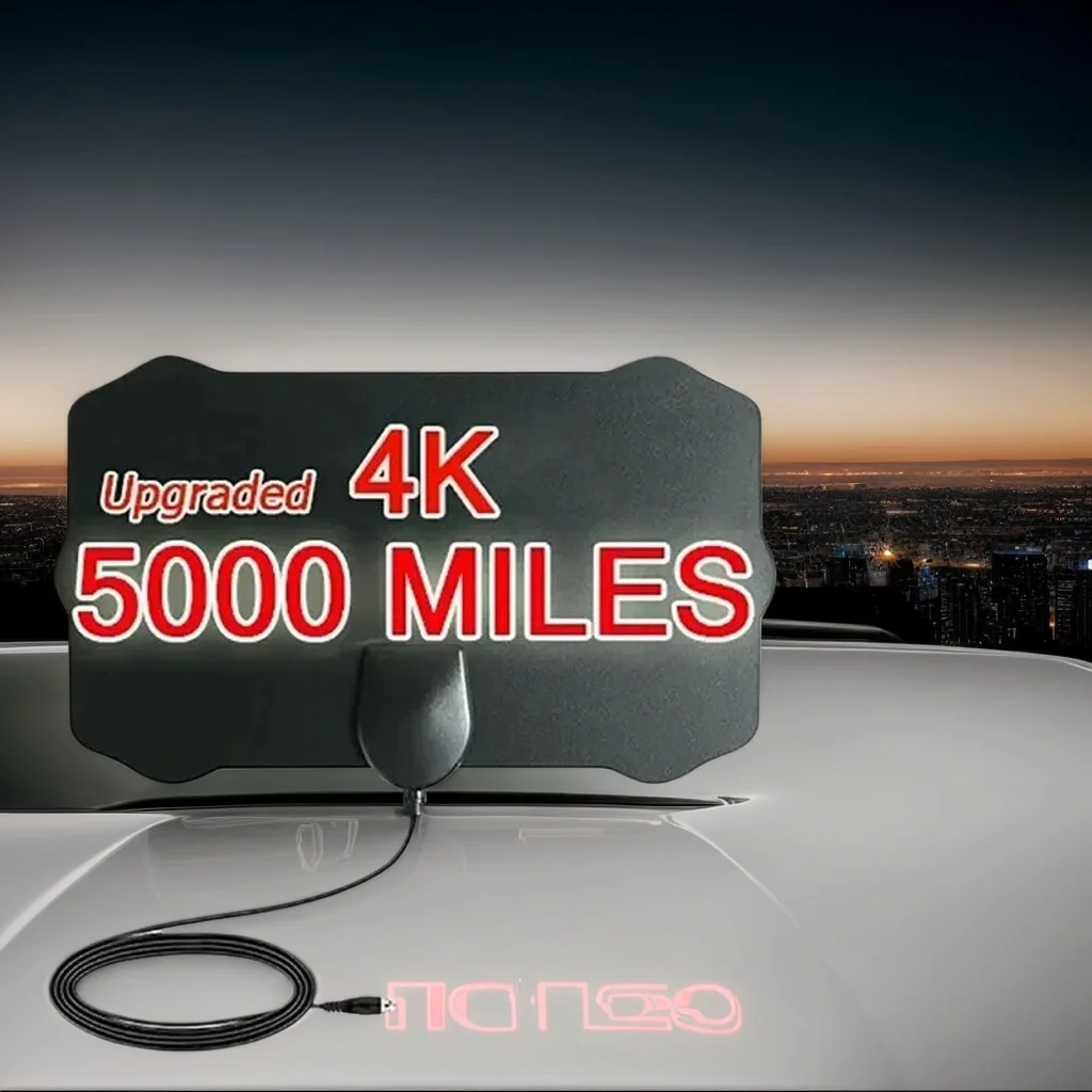 5000마일 HD 8K 4K 1080P 실내 디지털 TV 안테나 - 25DB DVB-T/T2 UHF VHF 안테나