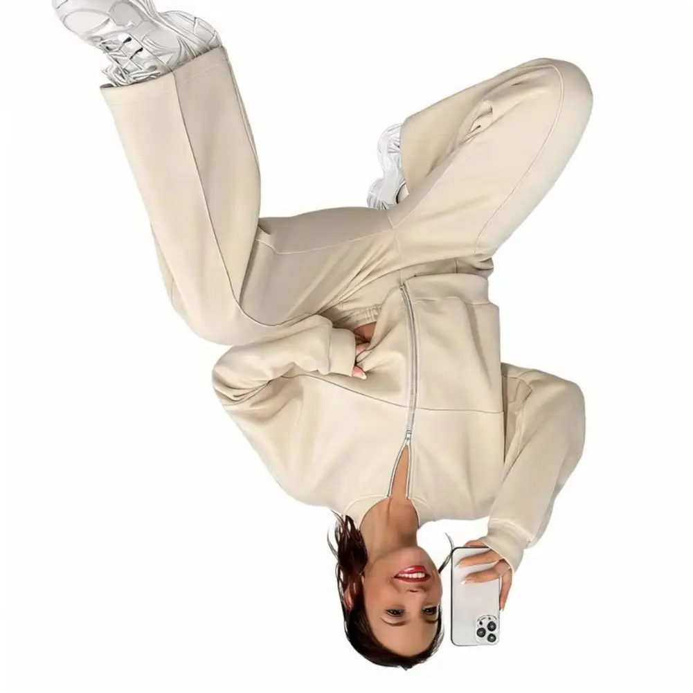 

Women Jogger Set Spring And Autumn Hoodie Two-piece Set Women's Casual Zipper Cardigan Jacket Long Pants Suit Casual Loungewear