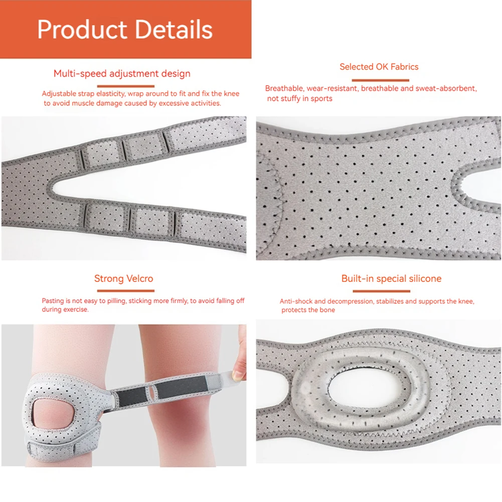 

Регулируемый бандаж для колена Patella Knee Brace: защита надколенника для восстановления после травм, бега, спорта и тренировок