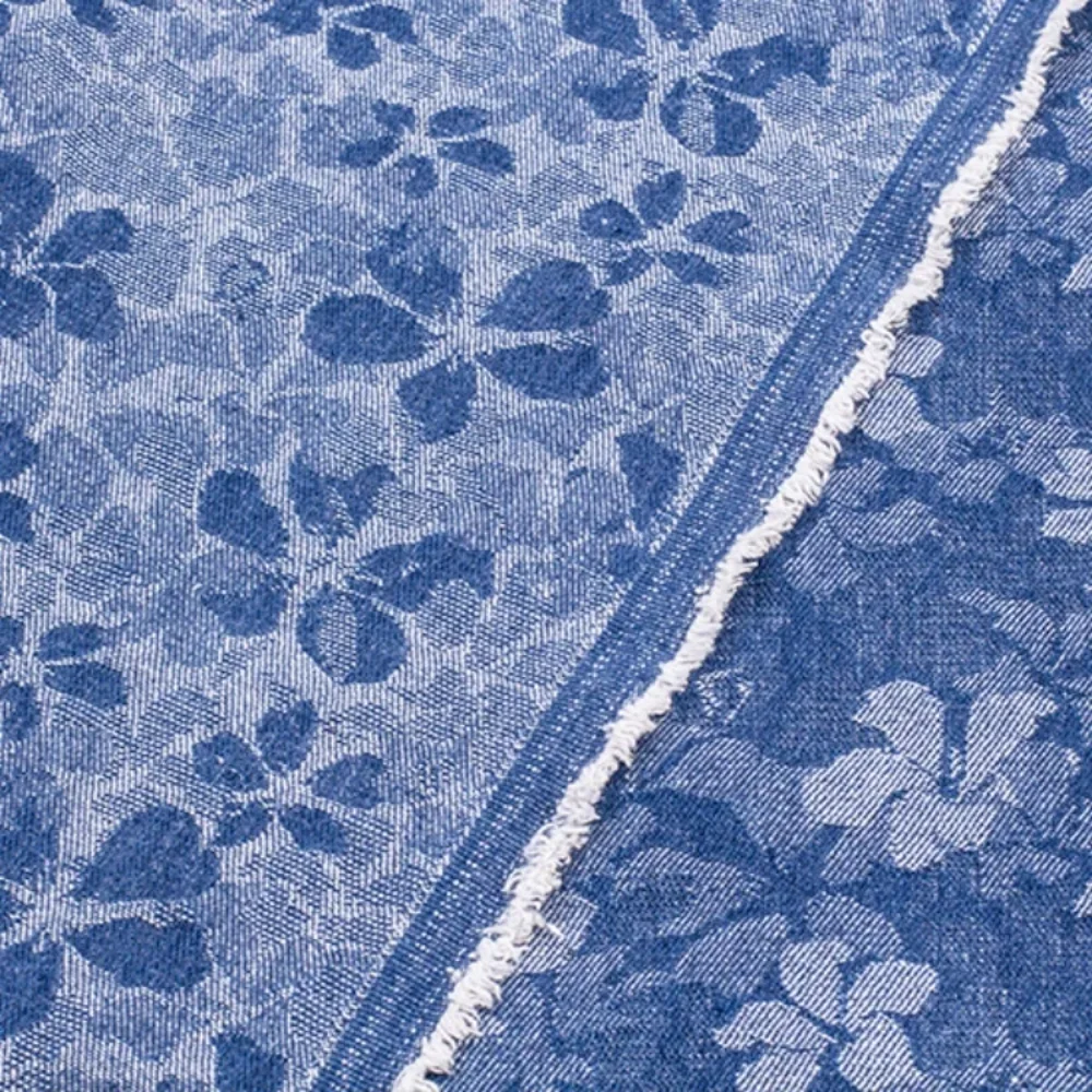 

Cotton Washed Jacquard Denim Fabric Blue Elastic Free Soft Coat Pants Skirt Hat Clothing Diy Design Cloth Wholesale Material Sew