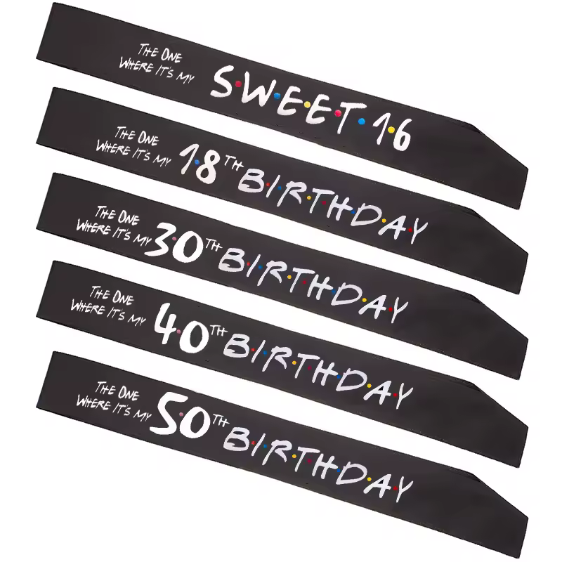 The One what's my 16th, 18th, 30th, 40th, 50th, 60th birthday sash, Friends themed happy Birthday Party decoration, Bestie Gift