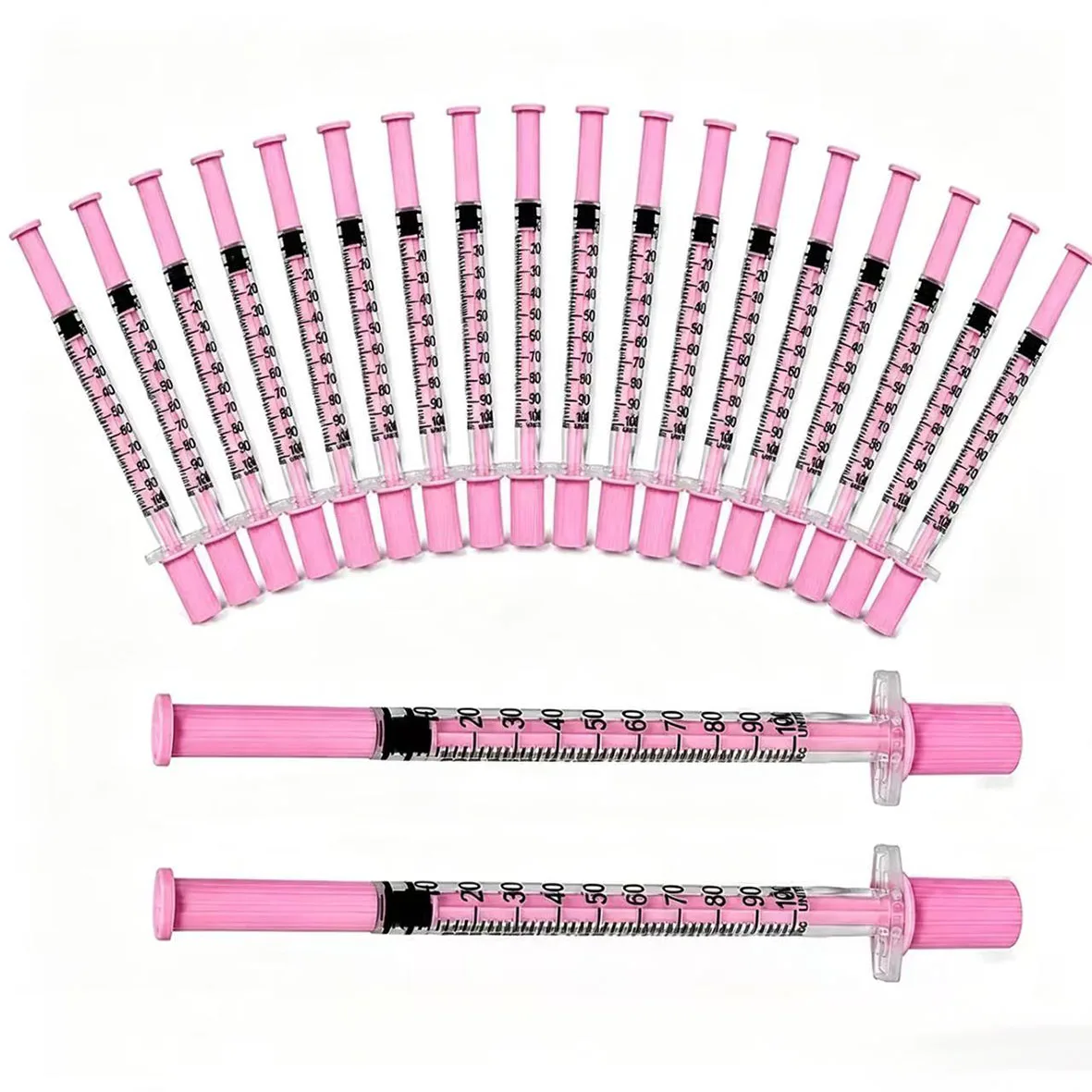 100/50/20 Pack 1ml Syringes with Needles Individually Packaged for Laboratory And Pet Supplies