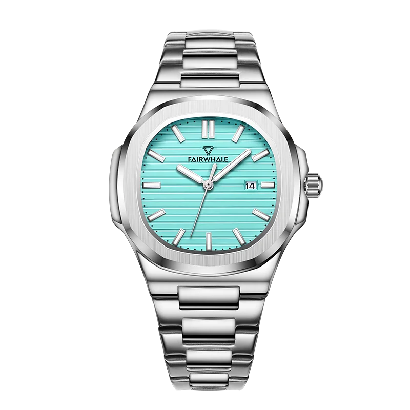 New Fashion Ice Blue Watches Men Quartz Waterproof Polygon Calendar Business Top Stainless Steel from Watch\'s Factotry