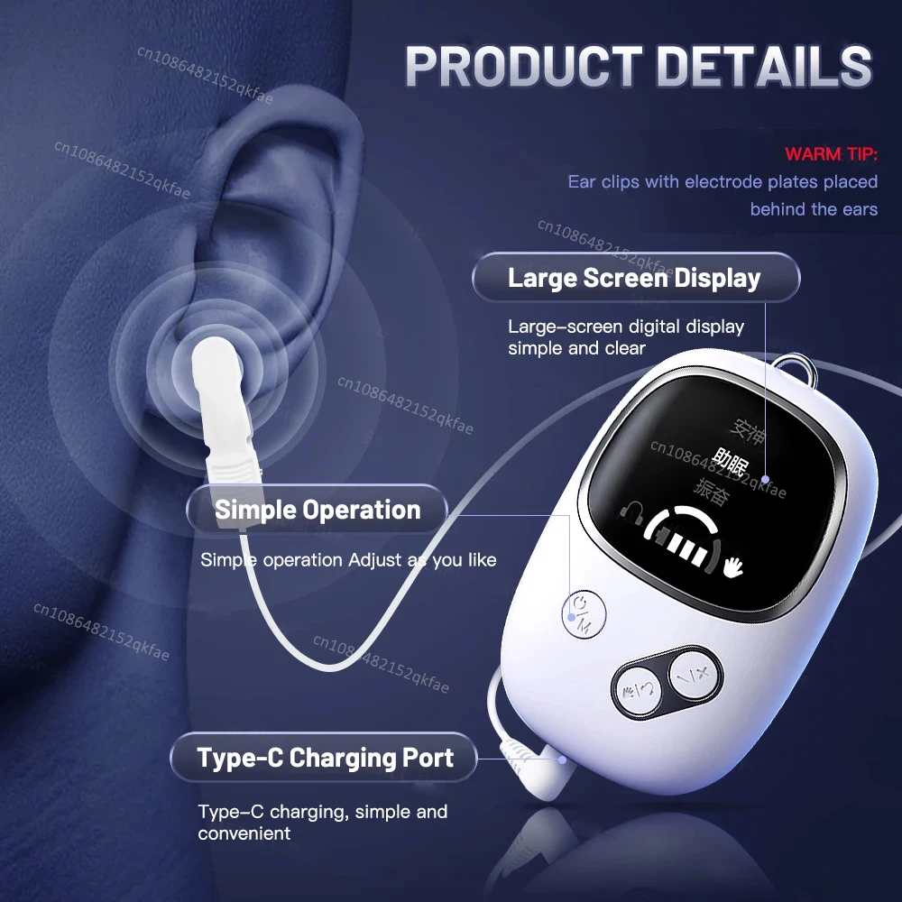 CES Therapy Sleep Aid Pulse Fast Sleeping Device Handheld Ear Clip 2 IN 1 Sleeping Aid Device Relax Anxiety Insomnia Hypnosis