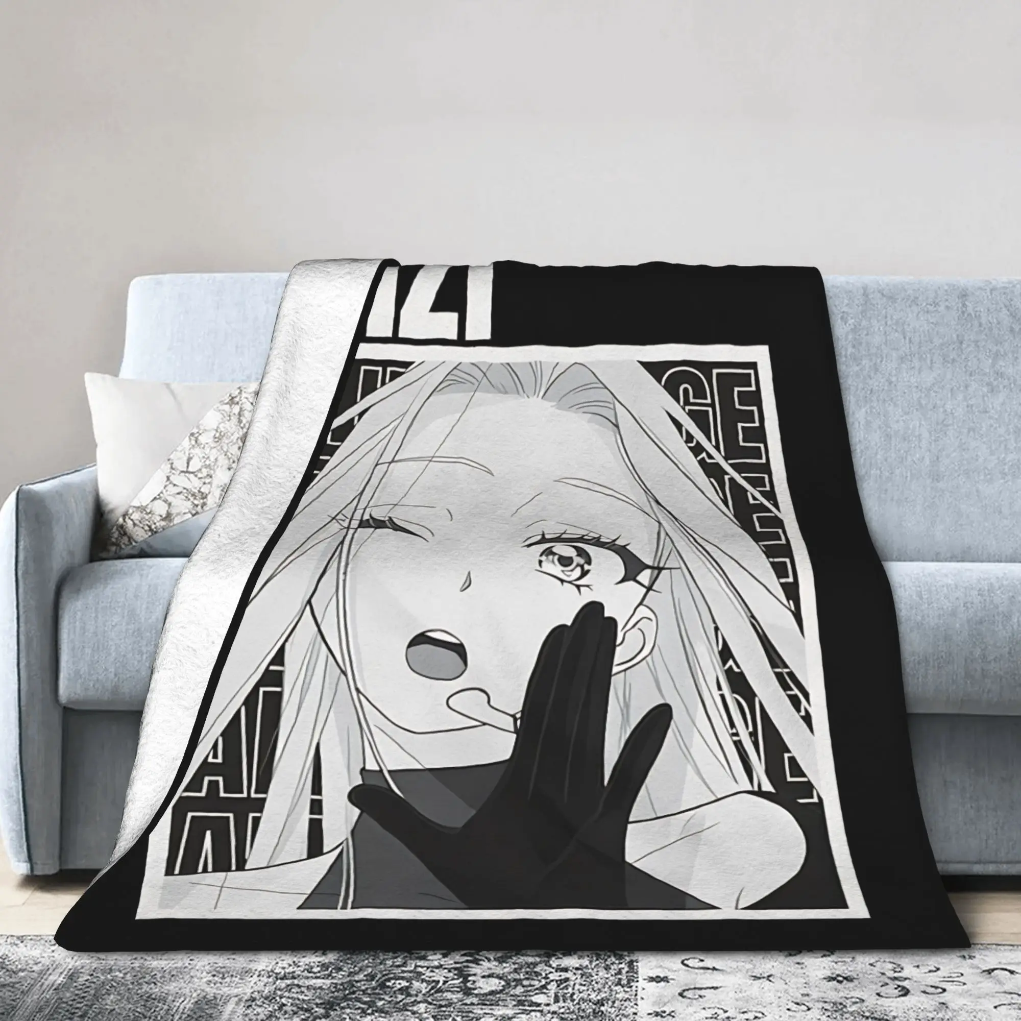 Mizi Alien Stage Anime Fleece Blanket  Funny Throw Blankets for Home Hotel Sofa  125*100cm Bedspreads