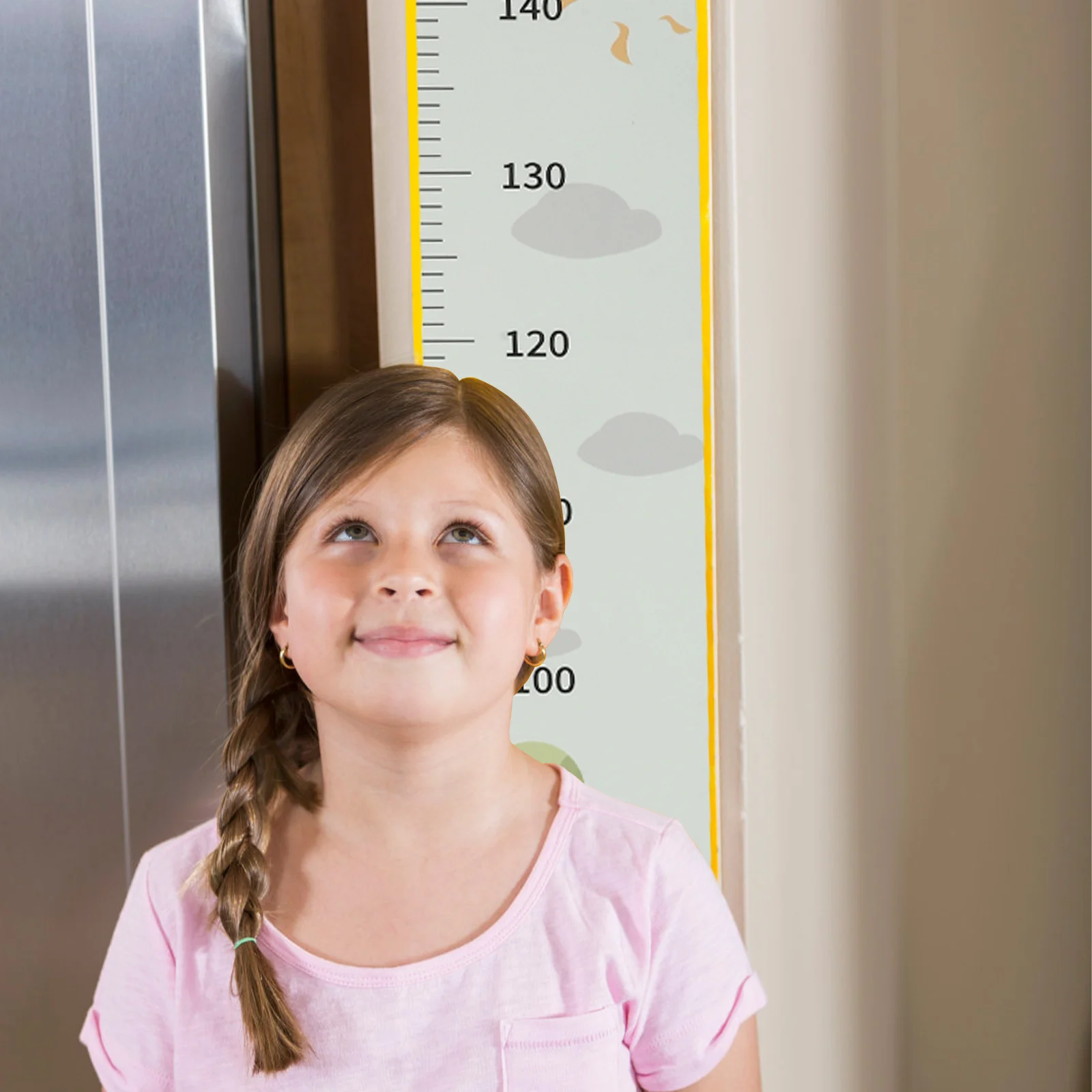 

Large Giraffe Bear Pattern Kids Growth Chart Wall Sticker 40-150Cm Height Measurement Ruler For Nursery Bedroom Playroom Decor