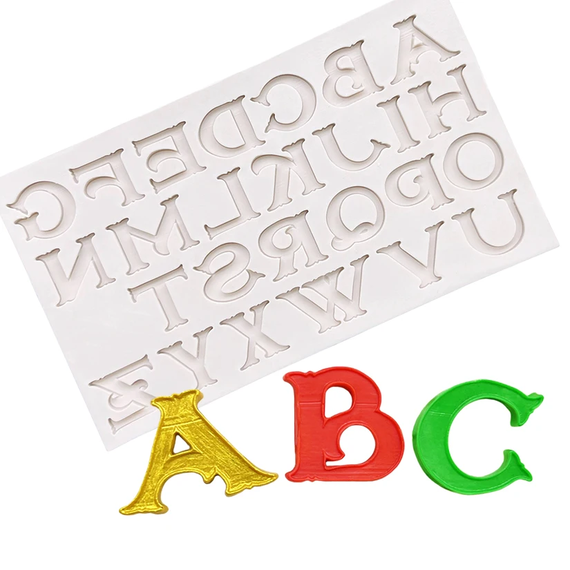 

Capital Letter Alphabet Silicone Cake Baking Mold Sugarcraft Chocolate Cupcake Resin Tools Fondant Decorating Tools