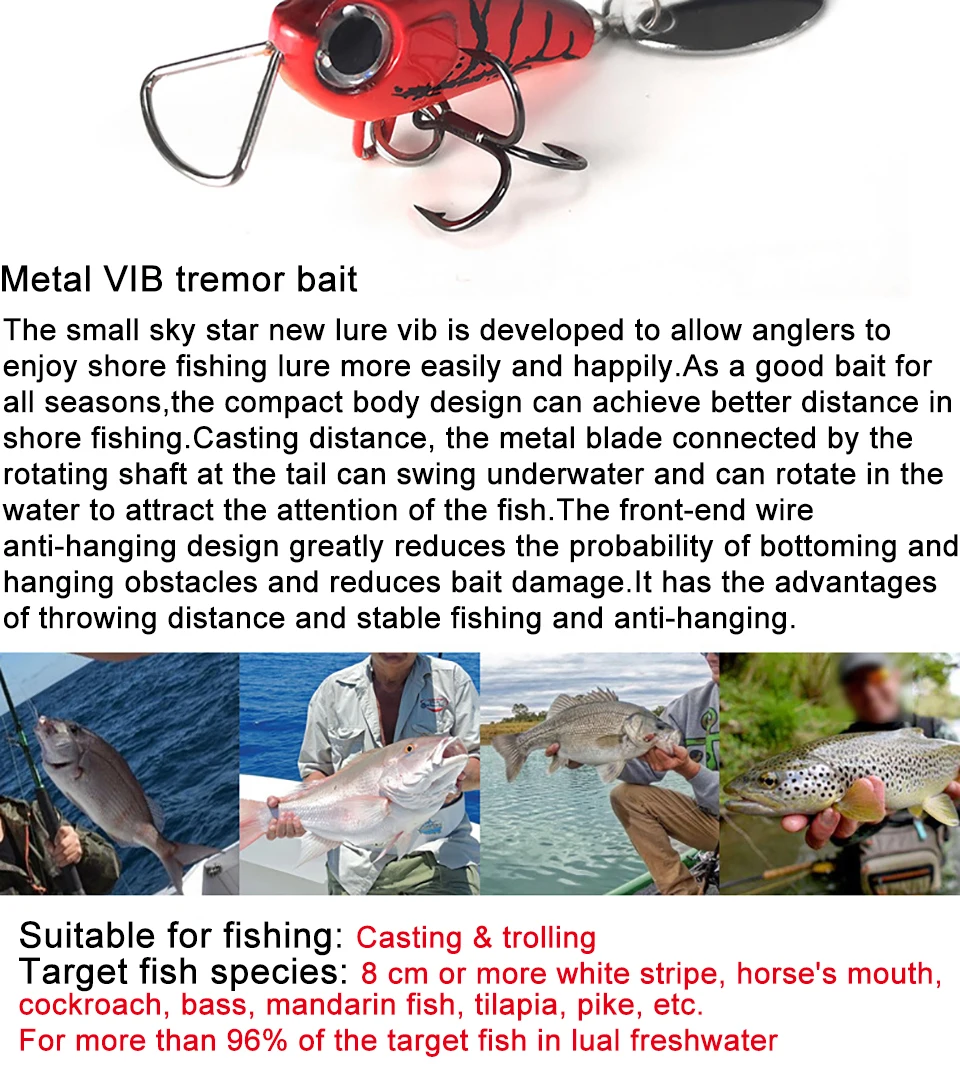 WALK FISH 15 g 3,3 cm VIB Angelköder Little Star Rotierende Pailletten Micro-Objekt Little Bean Cyclone Crankbait Fly Japan Fishing – Detail 3