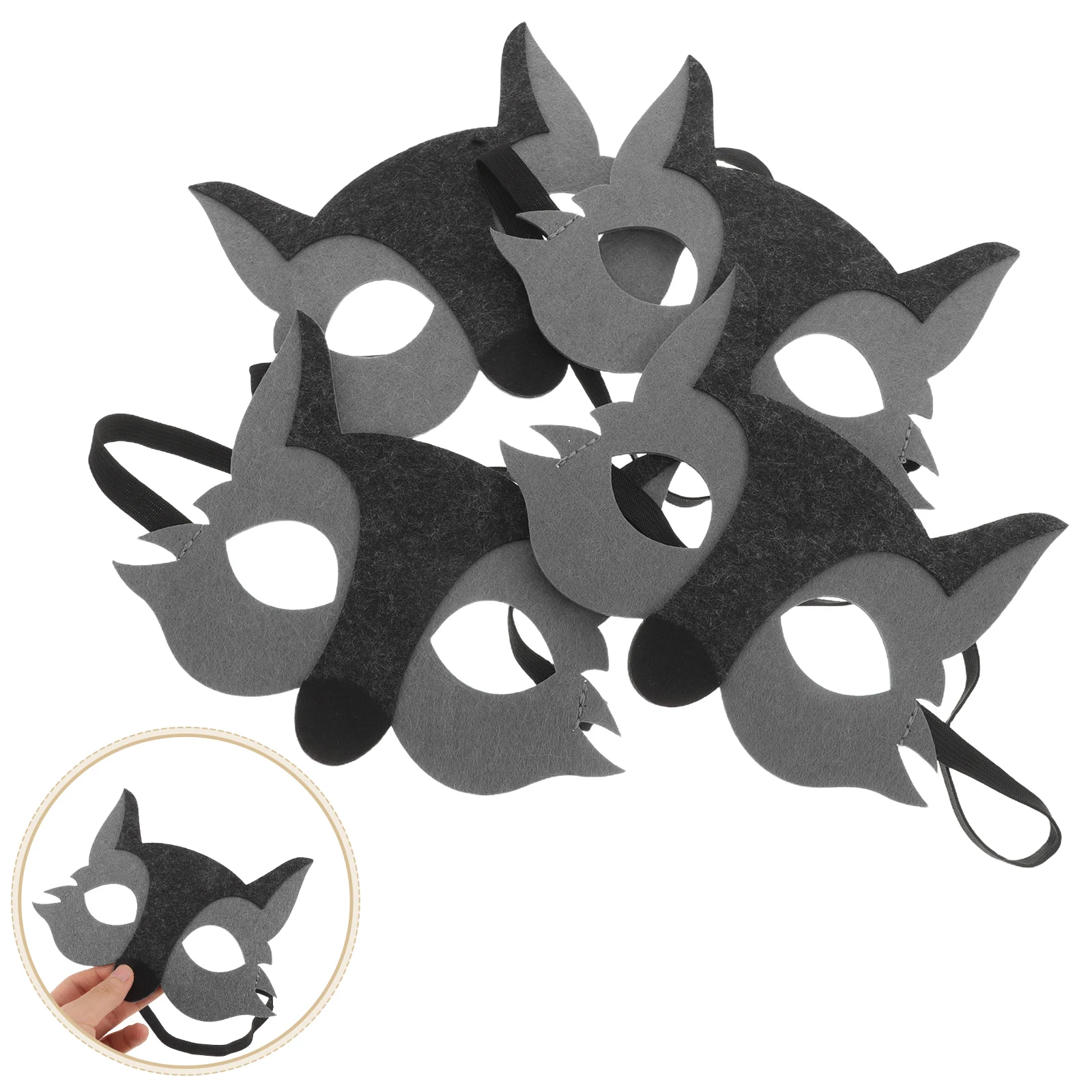 

10 Pcs Cartoon Animal Mask Face Masks for Kids Costume Dressup Craft Kit Masquerade Halloween Costumes Toy Boys Felt Party