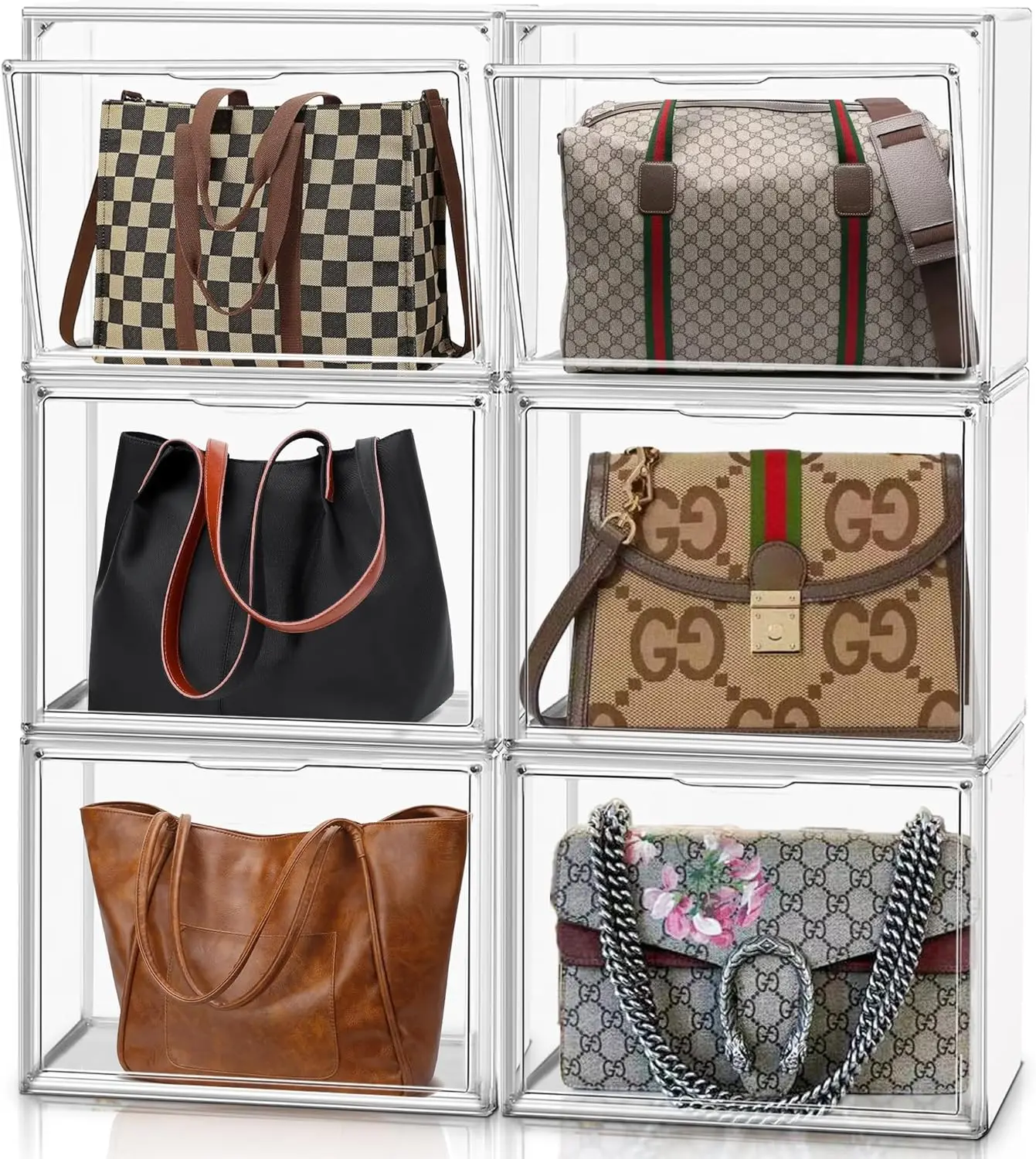 

Clear Stackable Shoe Storage Boxes, 6-Pack for Sneakers, Boots, Organizer with Lid, Size 14