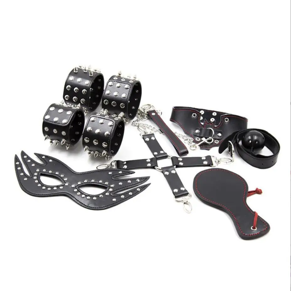 7PCS/Set BDSM Fetish Bondage Restraint SM Slave Role PlayingToys Adult Game Sex Toys For Couples Women Flirting Men S2666