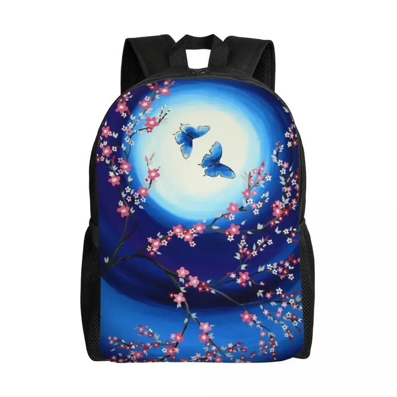 3D Print Japanese Cherry Blossoms Butterflies Backpacks for Girls Boys Flower Floral School Bags Bookbag Fits 15 Inch Laptop