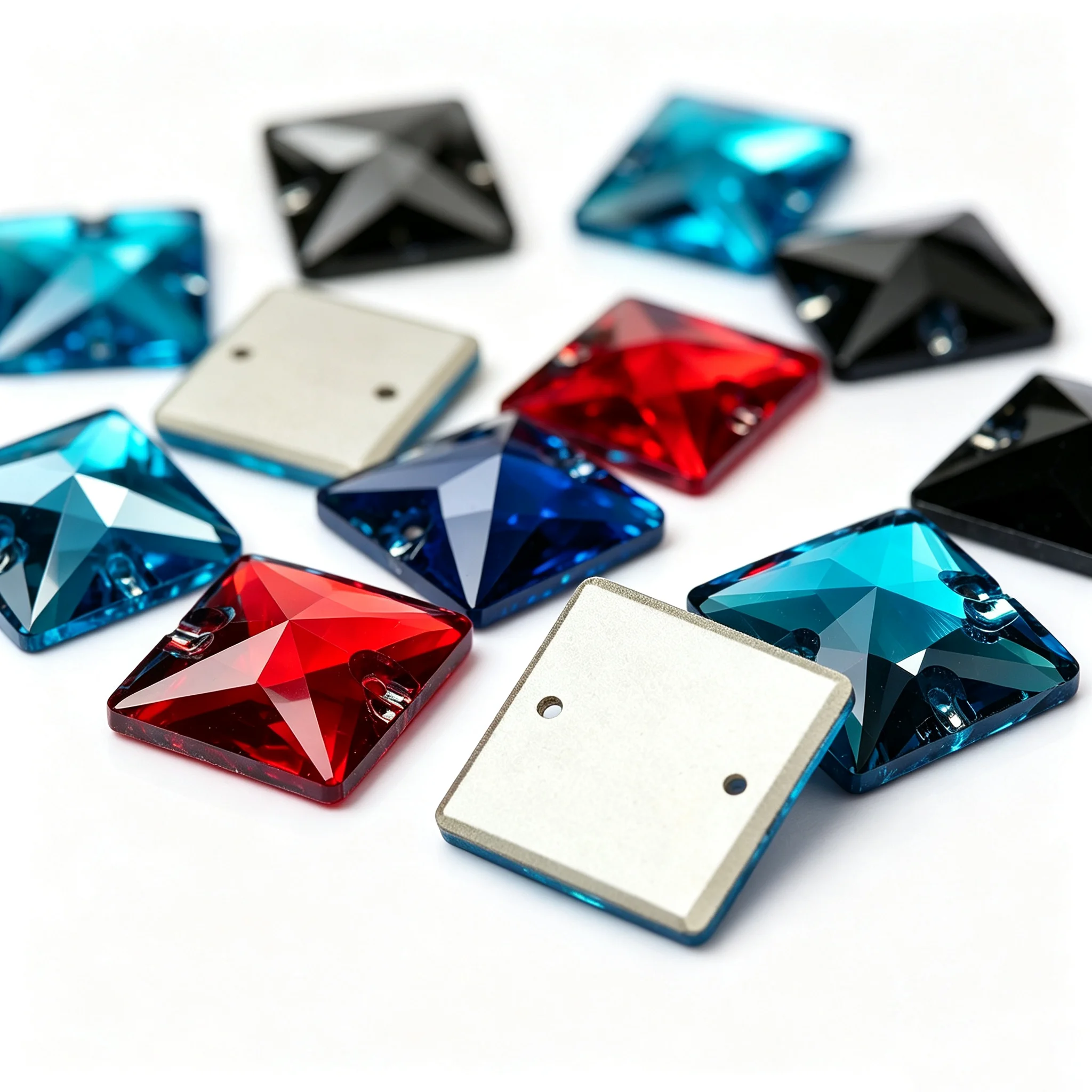 PUBRILEX 3240 Square 12 14 16 22mm Boutique Color Sew On Crystal Glass Rhinestones Jewelry Diy Craft For Clothing