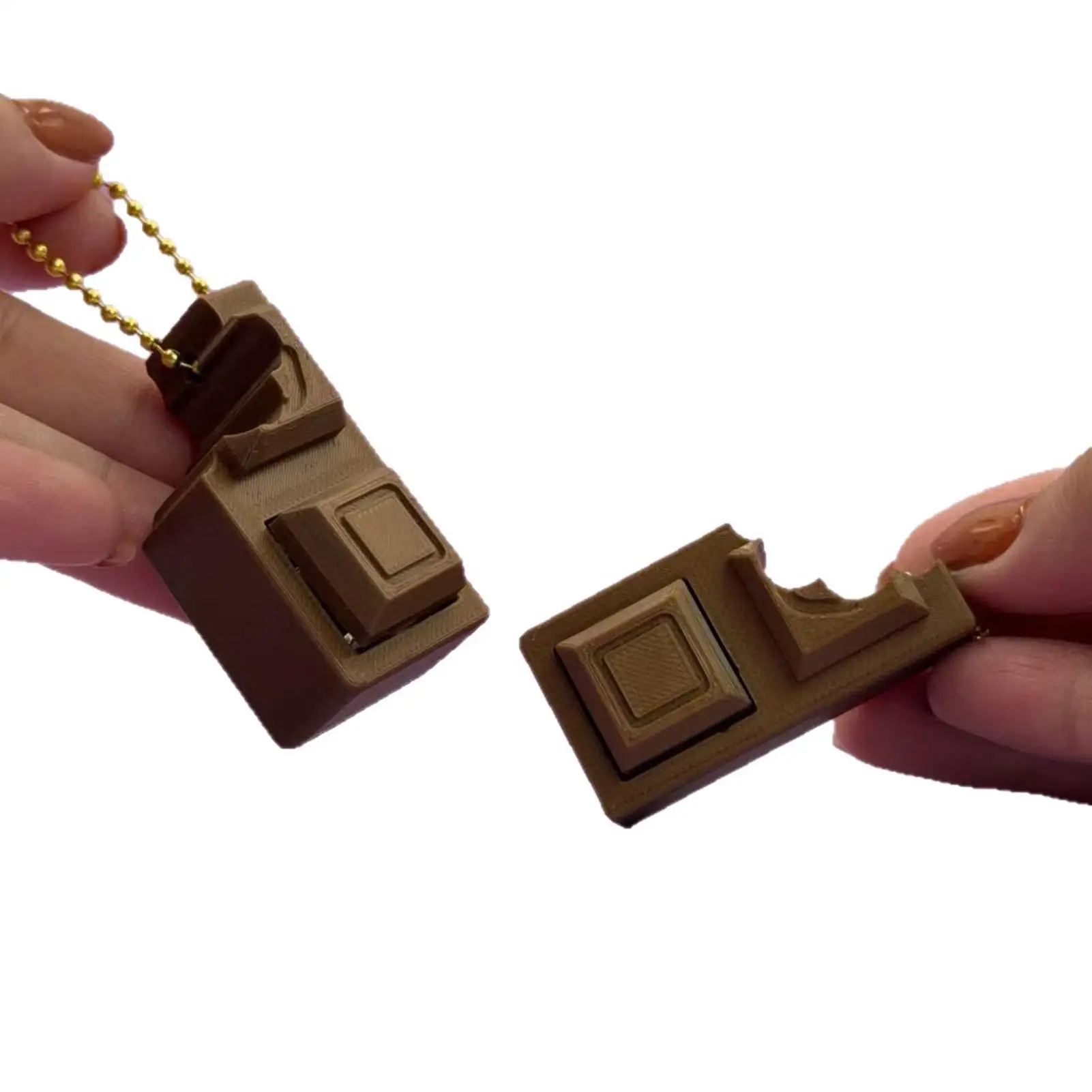 Fidget Keyboard 3D Printed Chocolate Shape Bag Pendant Fidget Keychain for Kids Adults Game Lovers Backpack Purse Home Office