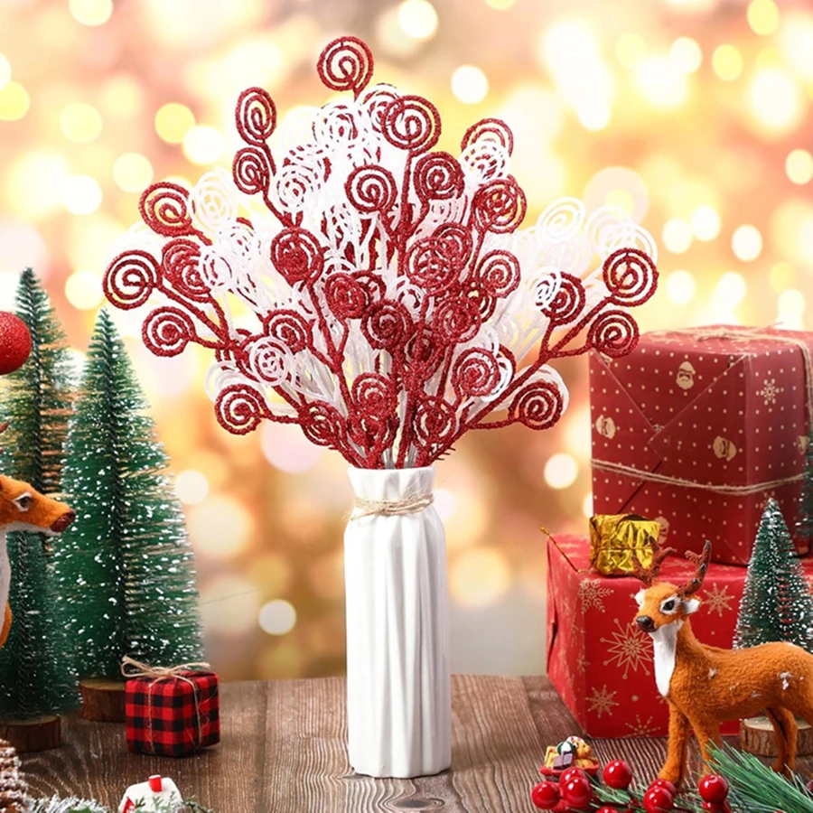 

Artificial Plant New Year Christmas Pine Tree Fake Branch Garland Wreath Home Decoration Outdoor Wedding Garden Party DIY Gift