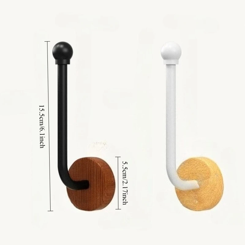 2Pcs Curtain Hooks Door Curtain Straps Fixators Solid Wood Shower Curtains Side Hooks Storage Buckles No Punching Required