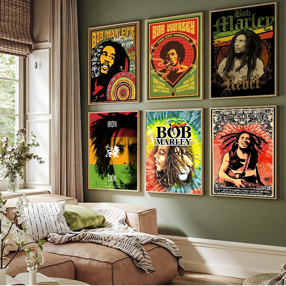 Bob Marley DIY Sticky Poster Waterproof Paper Sticker Coffee House Bar Home Decor