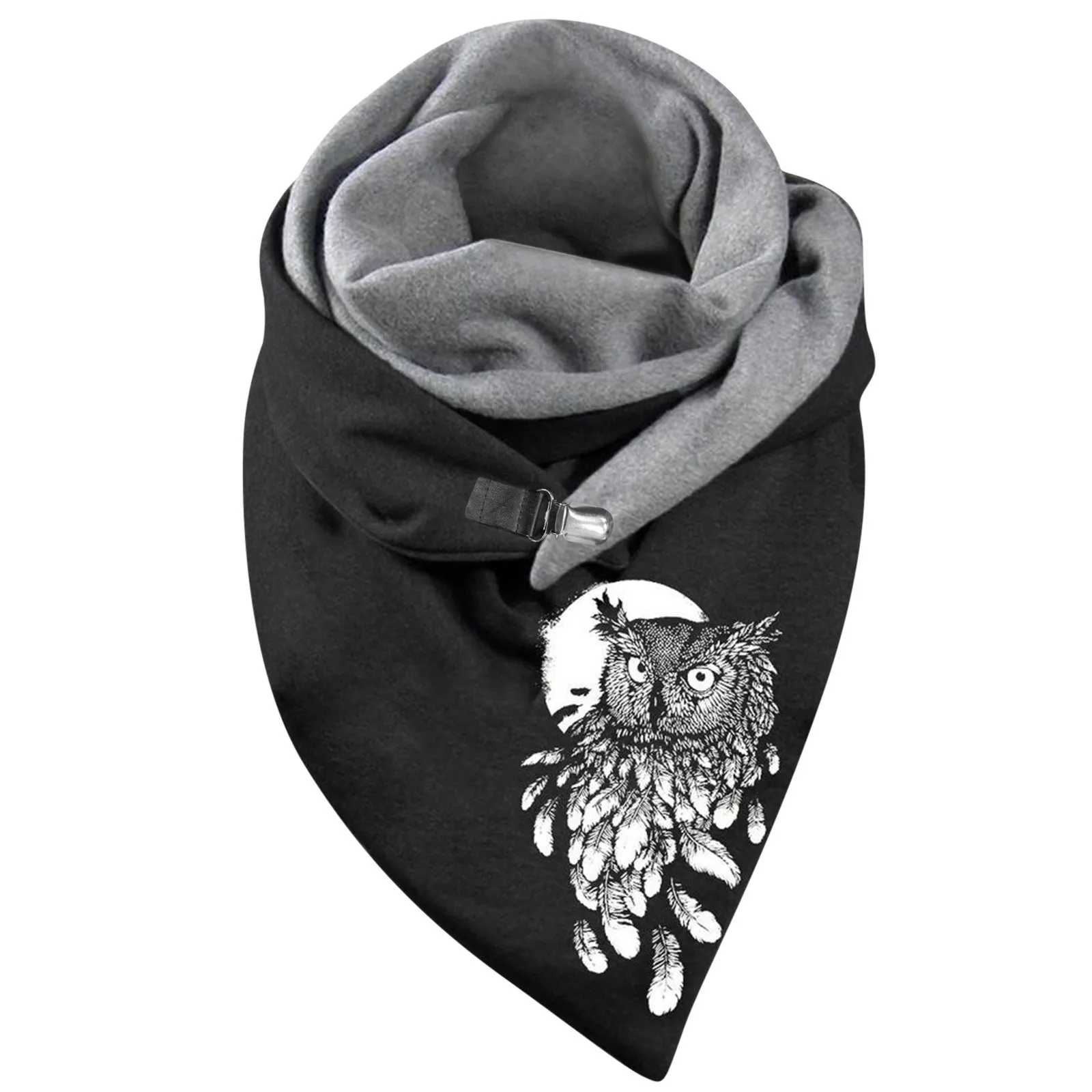 Winter Warm Scarf Womens Vintage Print Scarves Fashion Winter Warm Shawls Wraps Scarves Button Up Casual Scarf Foulard Femme