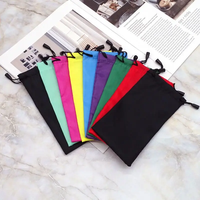 5 قطع من حقيبة النظارات الناعمة المقاومة للماء برباط ومضادة للغبار حافظة نظارات جيب وحقيبة قماش وإكسسوارات النظارات