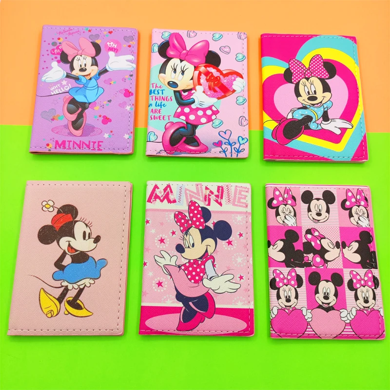 

Disney Minnie Travel Passport Cover Boys Mickey Multifunction Credit Card Organizer Case Girls Passport Wallet Holder
