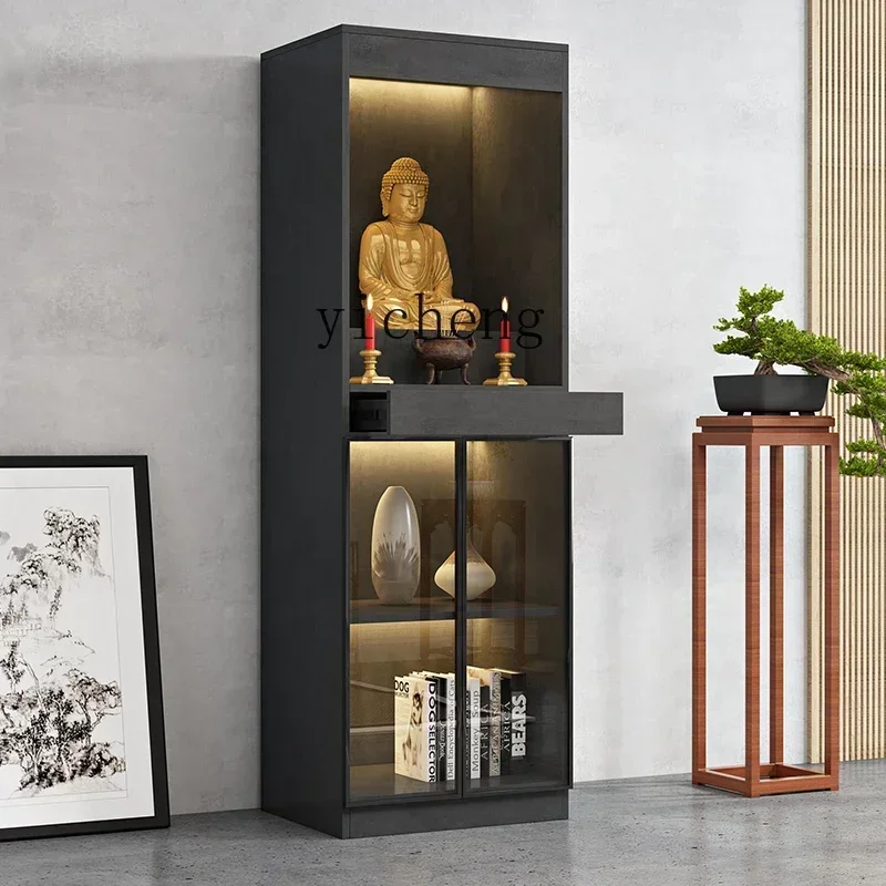 c9.21-Clothes Closet Household Minimalist Altar Statue Buddha Cabinet Guanyin Guan Gong Cabinet