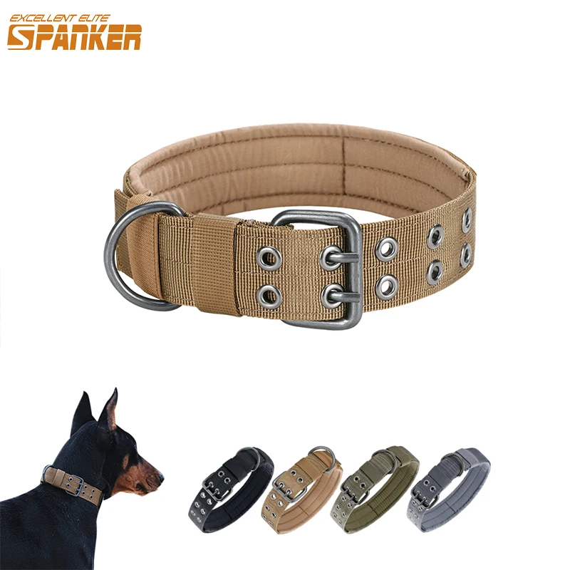 EXCELLENT ELITE SPANKER Tactical Dog Collar German Shepard Medium Large Dog Collars For Walking Training Duarable Dog Collar