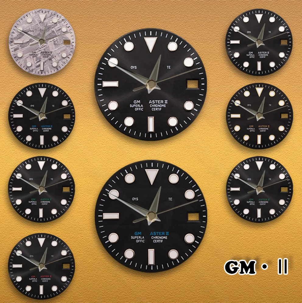 

SEI Hot selling S Logo 28.5mm Meteorite GMT Dial Fit NH34 Movement Ice Blue Luminous Watch Modification Accessories Repair tools