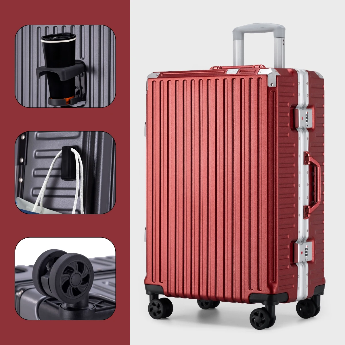 Robuster und langlebiger multifunktionaler Trolley-Koffer, neuer Koffer mit großem Fassungsvermögen, universelle Rad-Studenten-Passwortbox – Detail 13