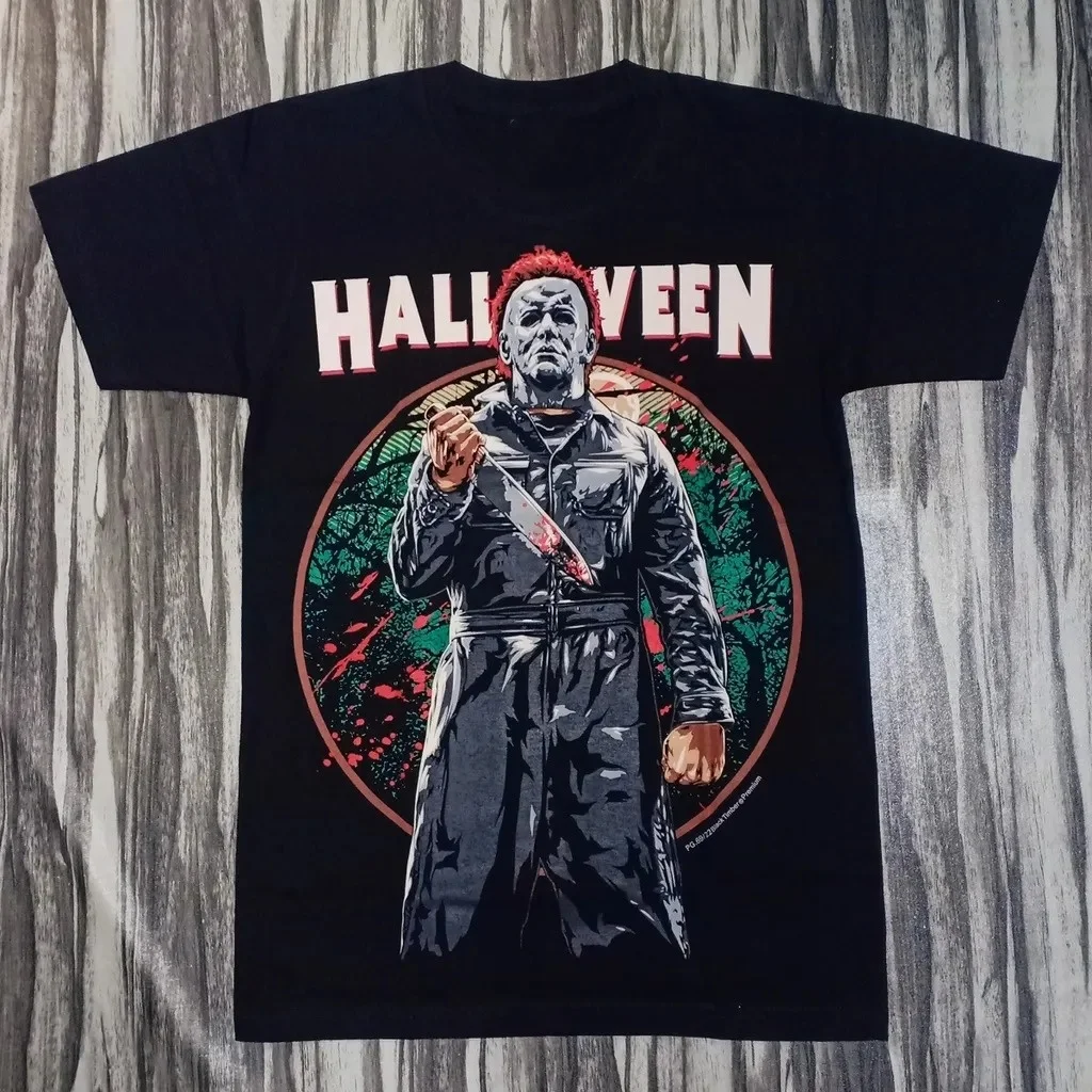 Halloween Michael Myers Slasher Horrorfilm Vintage Grafik T-Shirt Baumwolle Herren Damen Streetwear T-Shirt – Detail 3