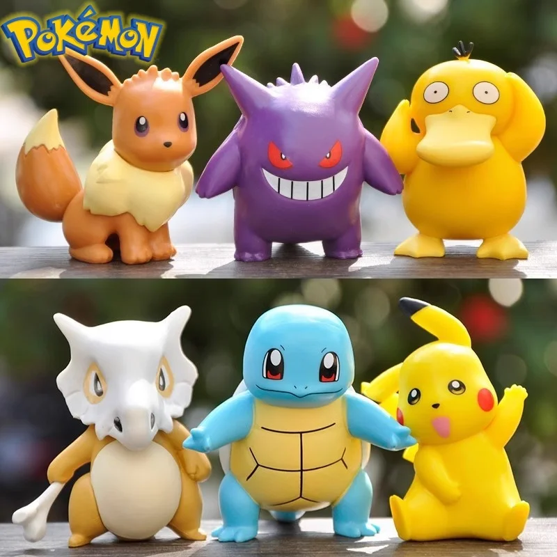 

Hot Pokemon Figures Toy Bulk Anime Figures Doll Table Ornaments Lot Pikachu Figurine Pocket Monster Children Birthday Gifts