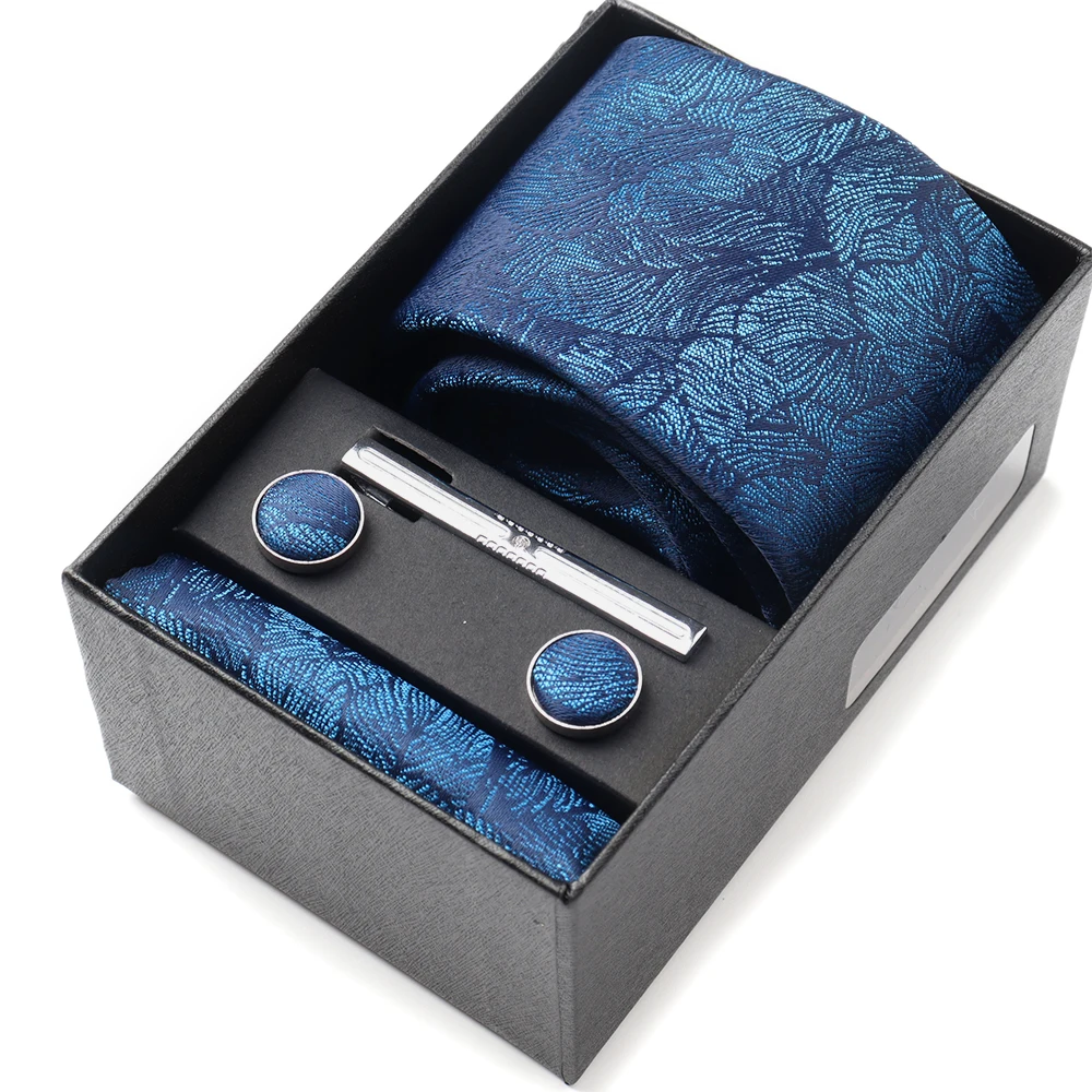 Pocket Square Cufflinks Set Tie Set Box for Men, Gift Box