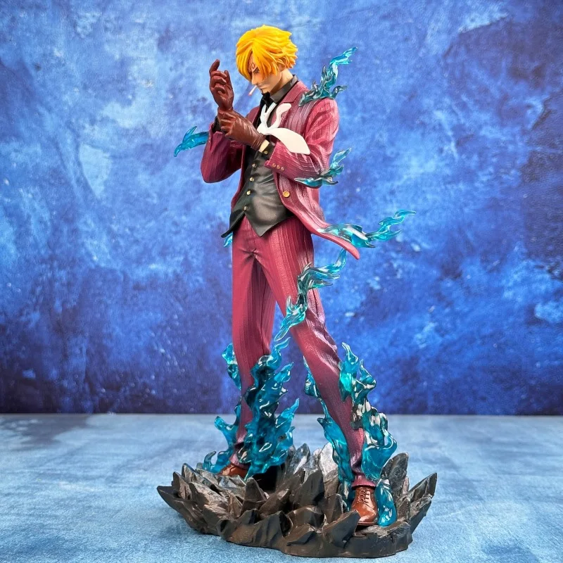 One Piece Wano Saga Sanji Vinsmoke Action Statue, Devil Wind Foot Blue Flame Effect Parts, High-finish Hand-paintedModelOrnament view 3