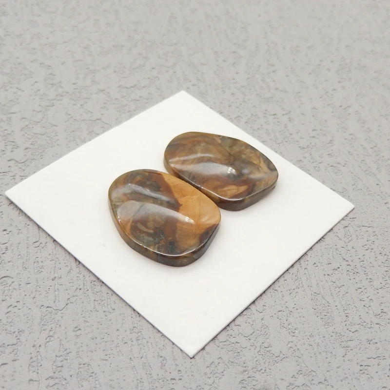 Immagine di moda da donna Jasper Pietra naturale Cabochon Perline Gioielli 19x14x3mm 2,6g