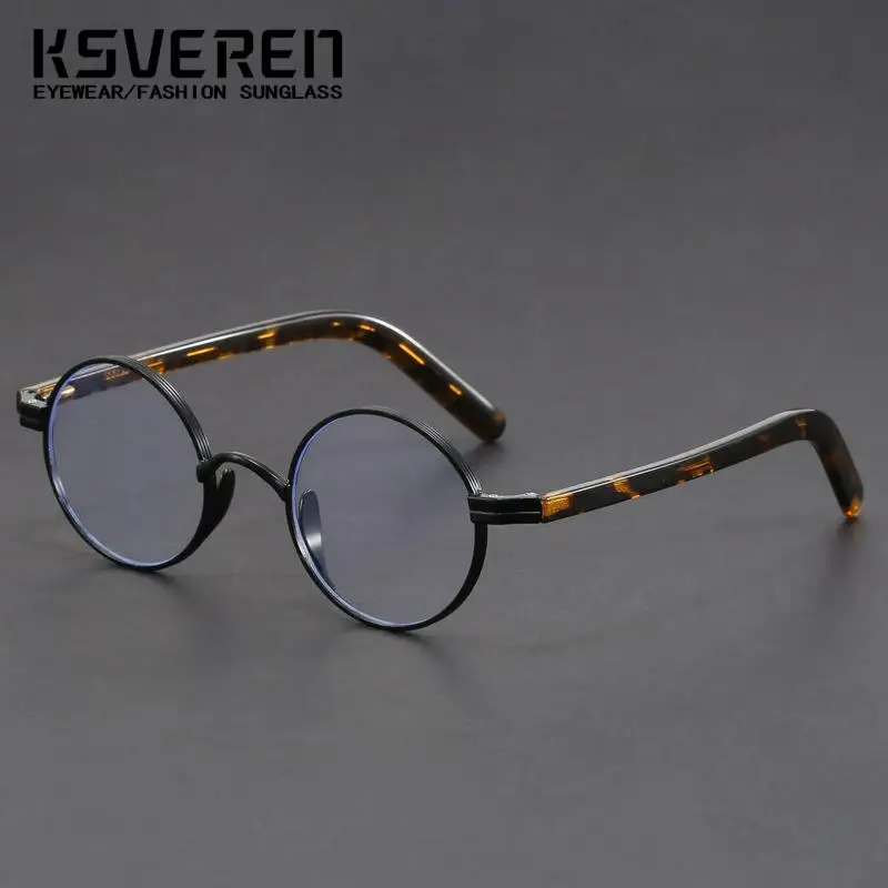 KSVEREN Retro Round Blue Light Blocking Reading Glasses Fashion Optical Eyeglasses Frame For Men Women Luxury Presbyopic Glasses