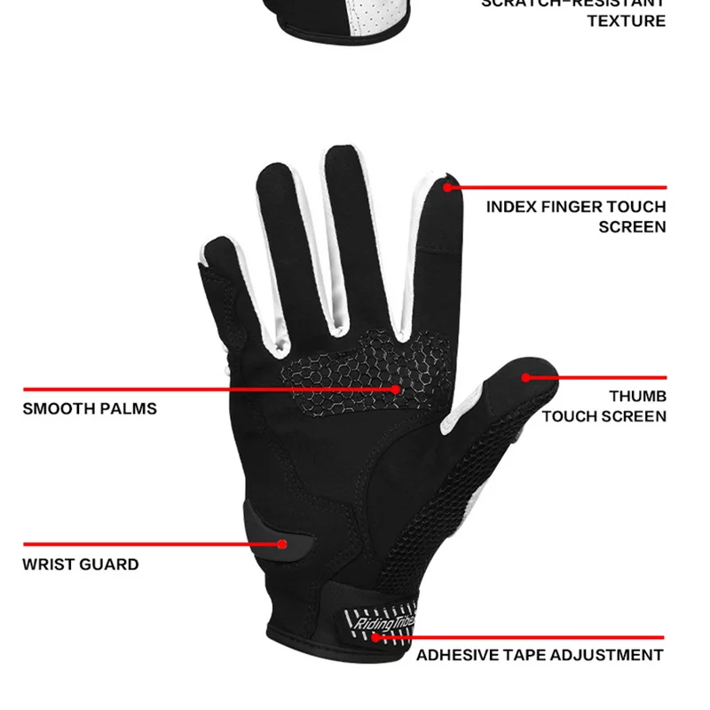 Motorcycle Leather Gloves Carbon Fiber Shell Suitable for Bike Gloves Skateboard Gloves Outdoor Gloves