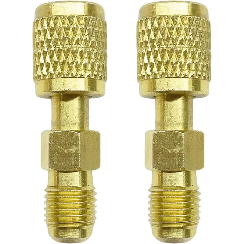 HRBAJ-Quick Connect Fittings 2Pcs R32 R454B Refrigerant Brass Adapter,1/4" Female To 1/4" Male Reverse Thread