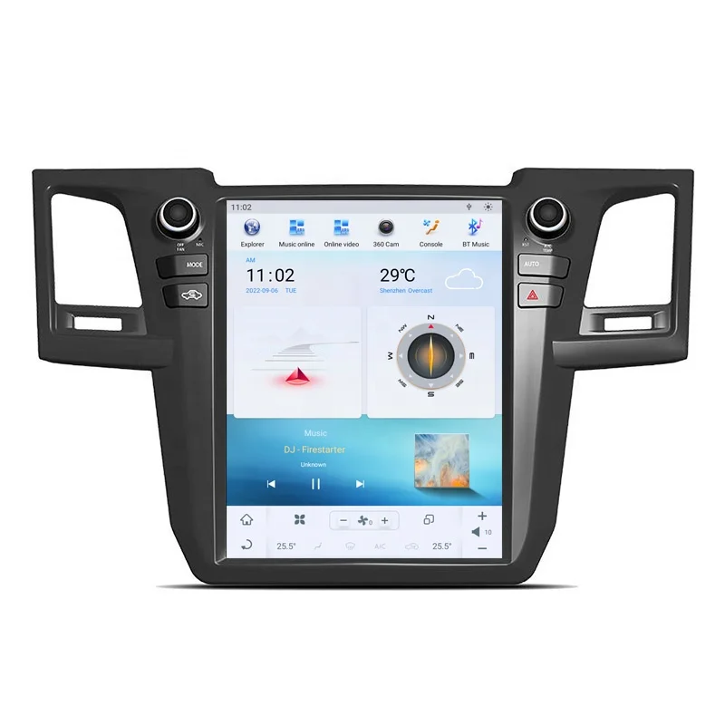 12.1'' Android 11 Tesla Screen For TOYOTA Fortuner Hilux Revo 2007-2015 Car Multimedia Player Head Unit GPS Audio Radio