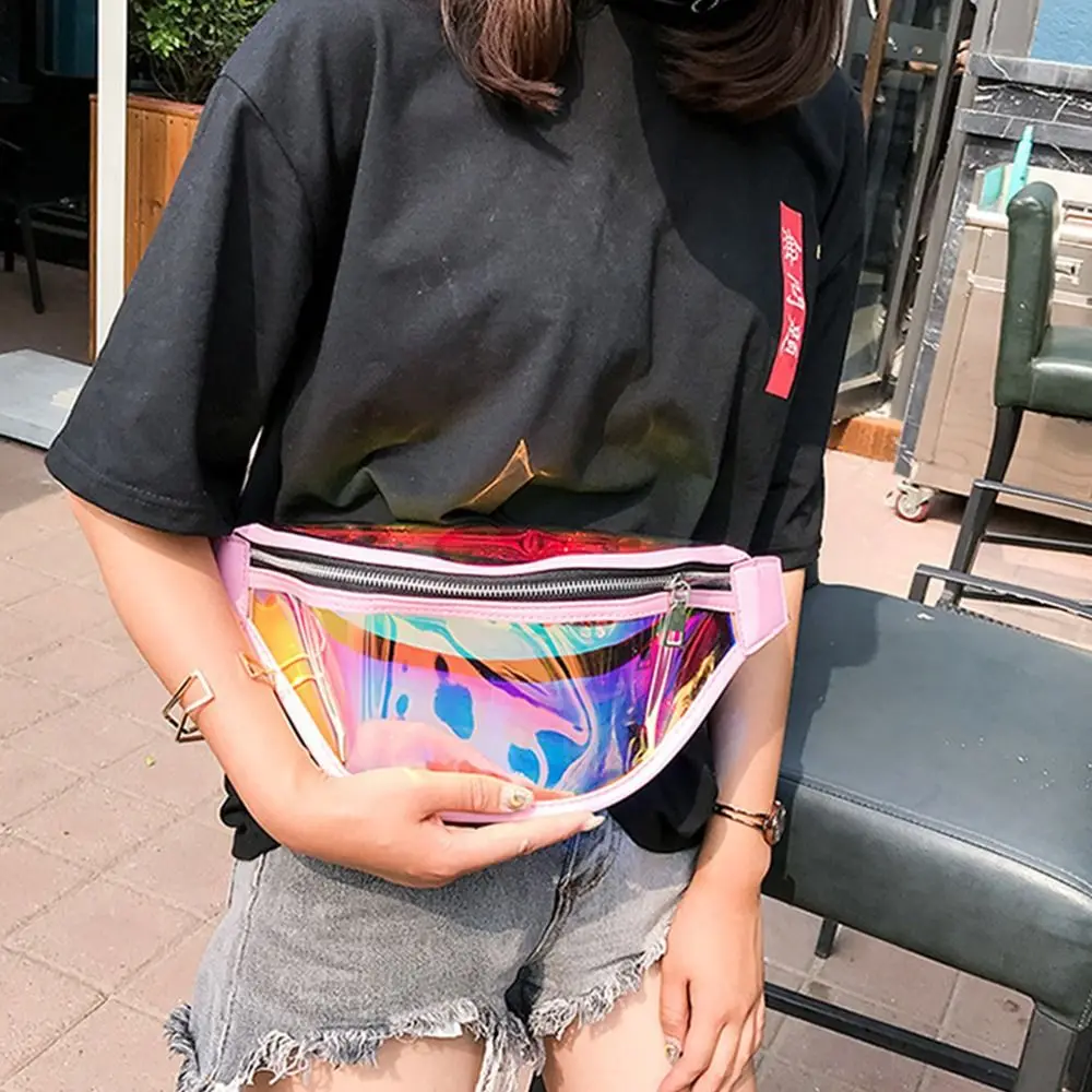 Pvc Crossbody Phone Bag Bumbag Cycling Bag Transparent Waist Bag Laser Fanny Pack Shoulder Backpack Woman Waist Packss Men Bag