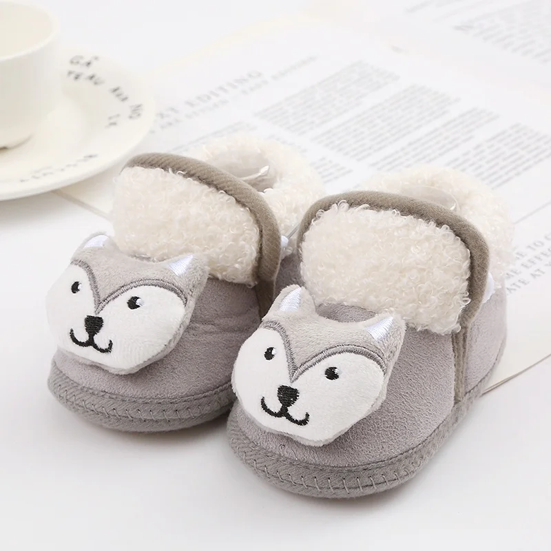 

Baywell Newborn Warm Boots Winter First Walkers Baby Girls Boys Shoes Soft Sole Cute Cartoon Cotton Fur Snow Booties for 0-18M