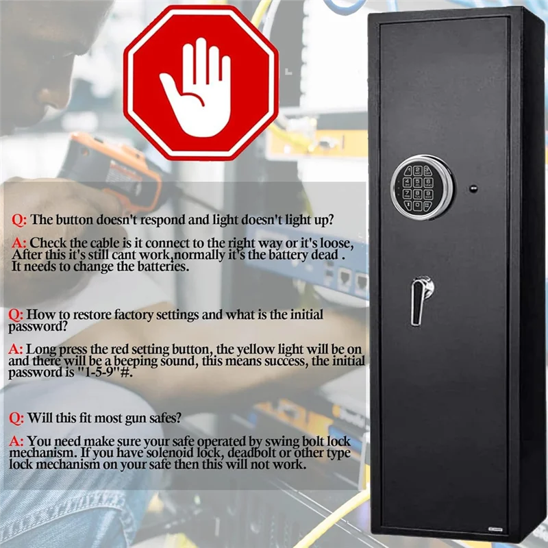 

-A01R Stackable Safelock Replacement With Swing Bolt, Fire Resistantchrome Number Keypad Electronicsafe Lock Forsafes