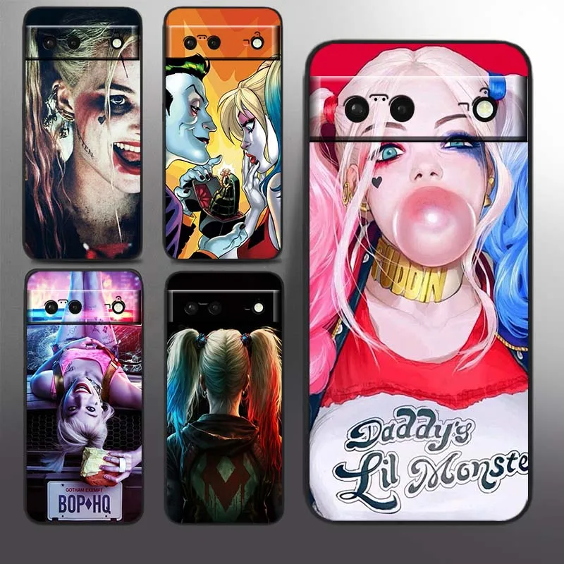 

Crazy H-Harley Q-Quinn sexy For Google Pixel 9a 9 8A 8 7 7A 6 6A Pro XL 2024 5G Black Soft TPU Silicone Cover Phone Case